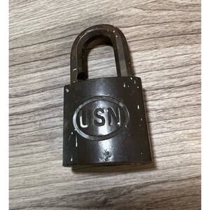 USN Corbin Cabinet Lock Co New Britain Conn US NAVY Vintage Padlock Old Rusty